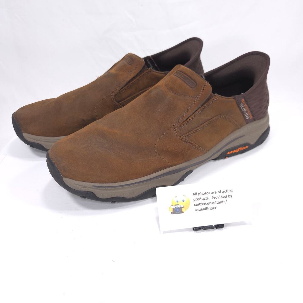 Skechers Suede Slip Ins Extra Wide Loafer Shoe Mens Size 13 204847WW Brown